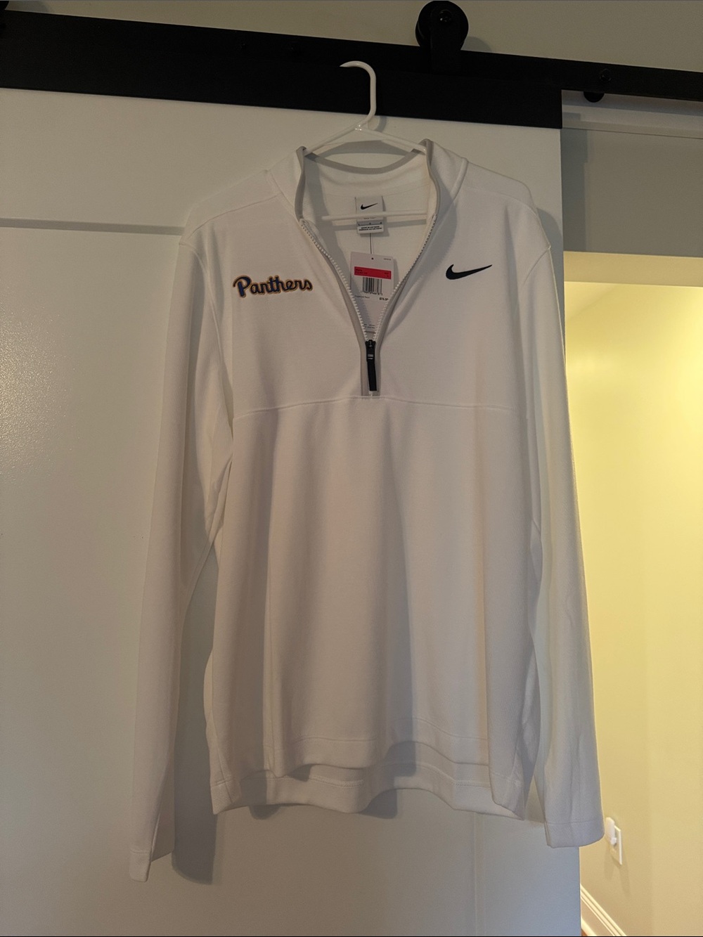 Nike White Panthers Quarter-Zip Training Pullover